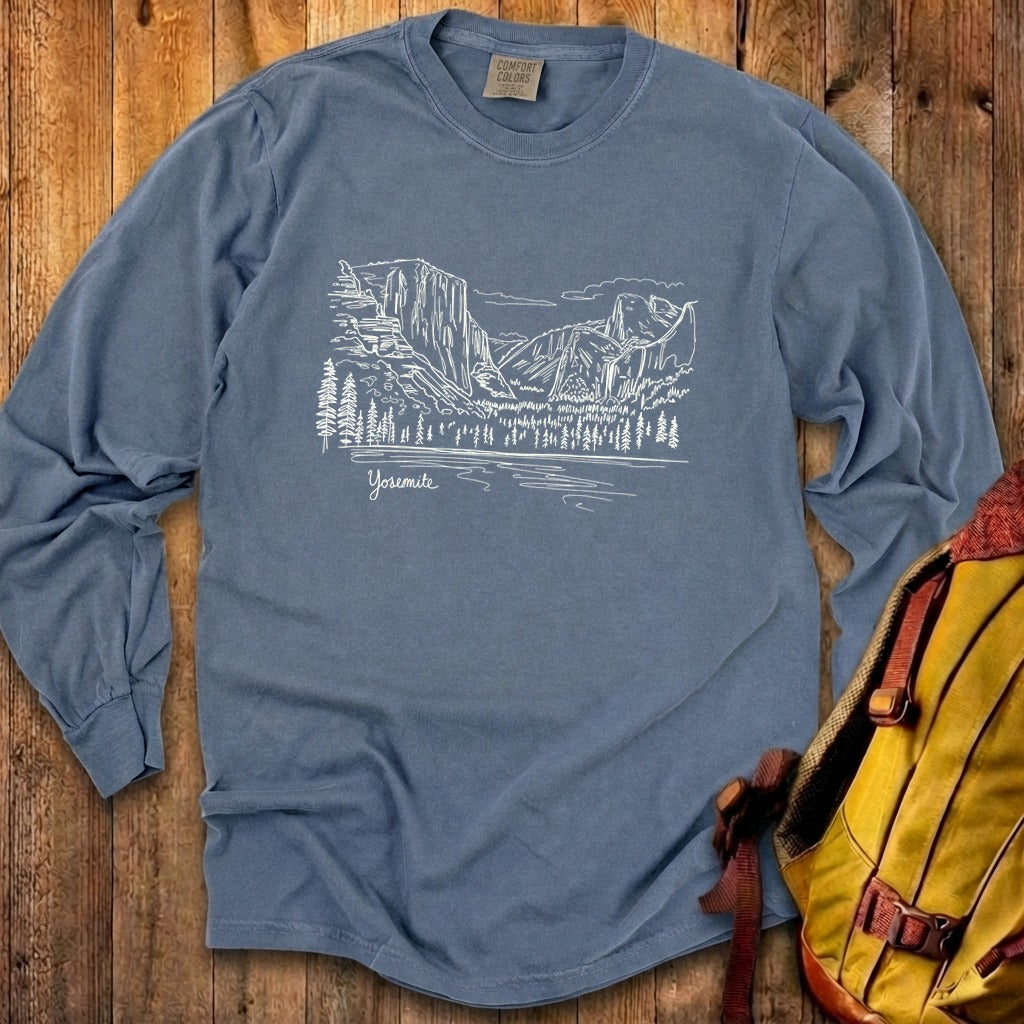 Yosemite Line Drawing Cotton Long Sleeve product image 8