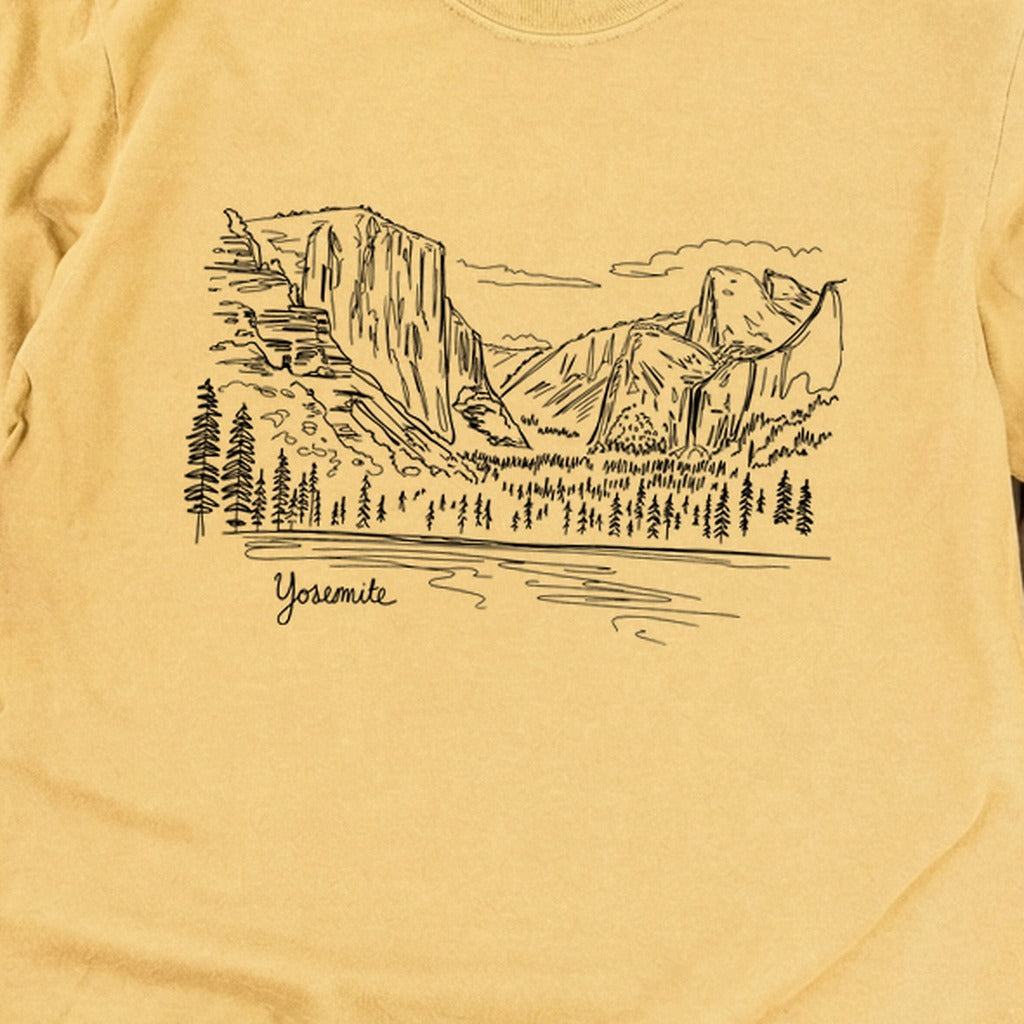 Yosemite Line Drawing Cotton Long Sleeve product image 12