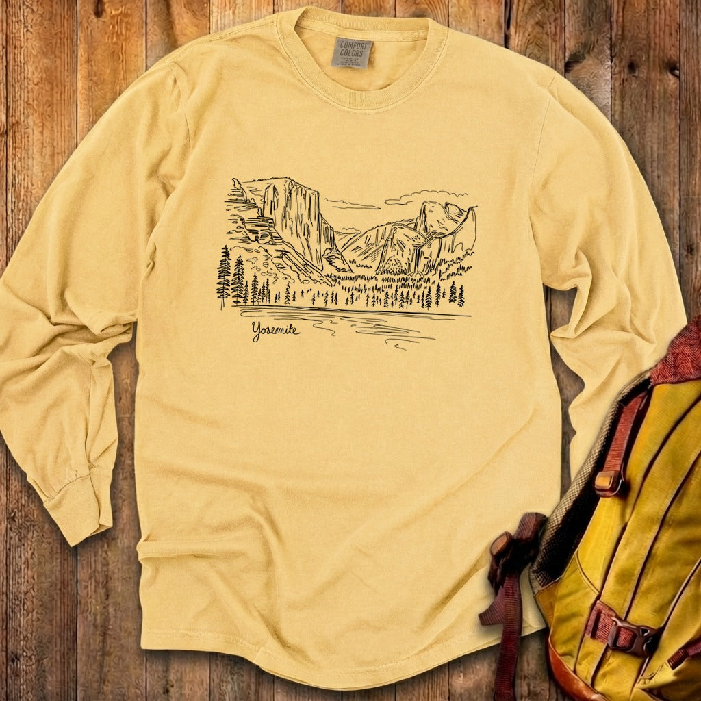 Yosemite Line Drawing Cotton Long Sleeve product image 11