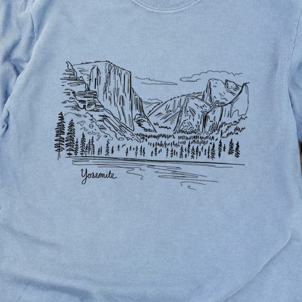 Yosemite Line Drawing Cotton Long Sleeve product image 2