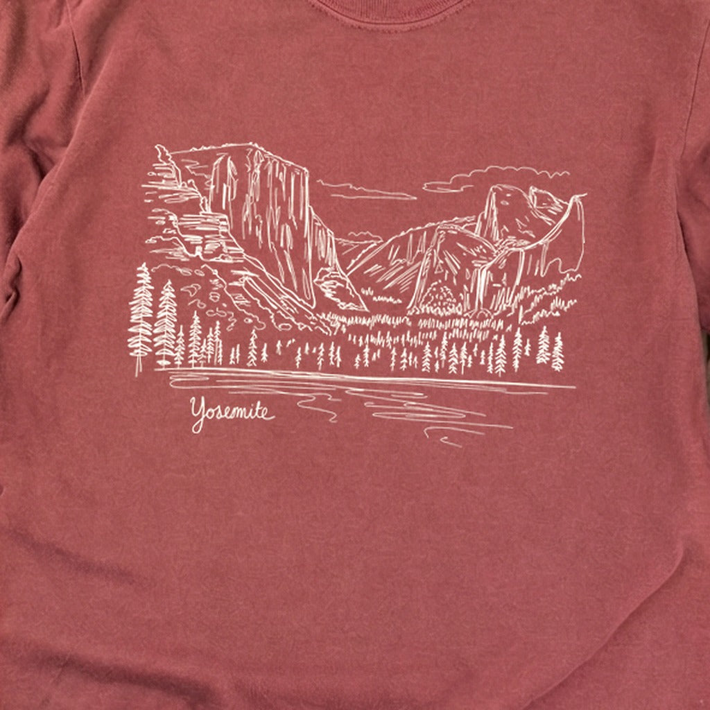 Yosemite Line Drawing Cotton Long Sleeve product image 14