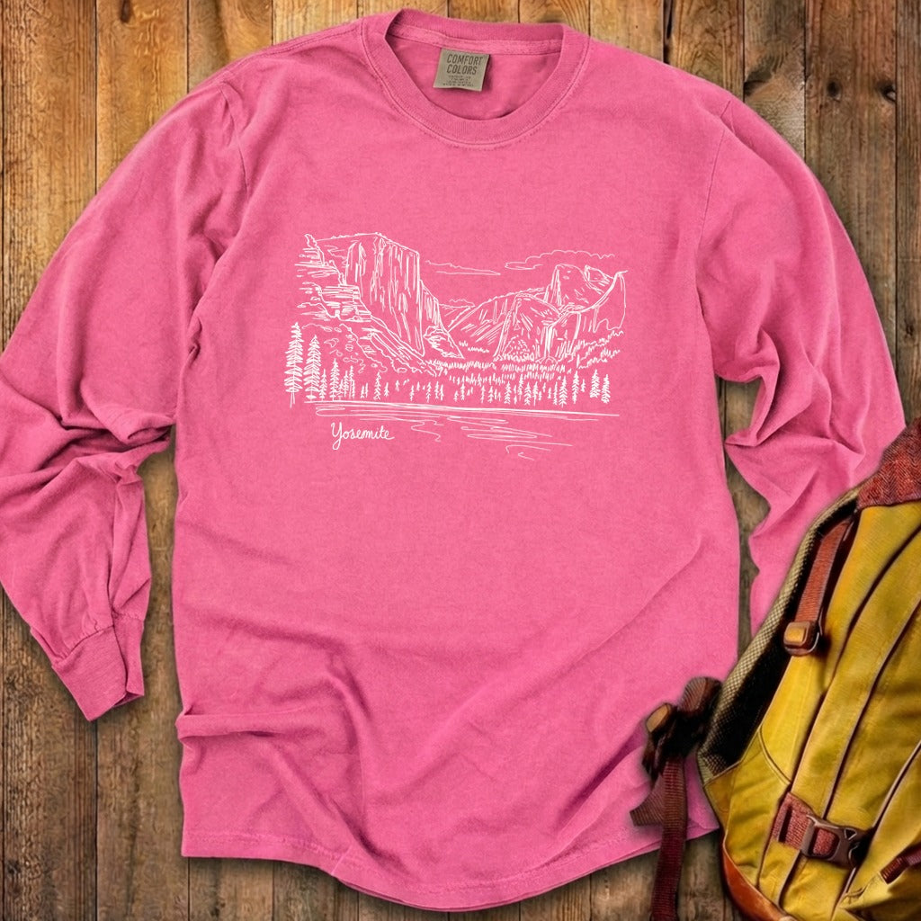 Yosemite Line Drawing Cotton Long Sleeve product image 15
