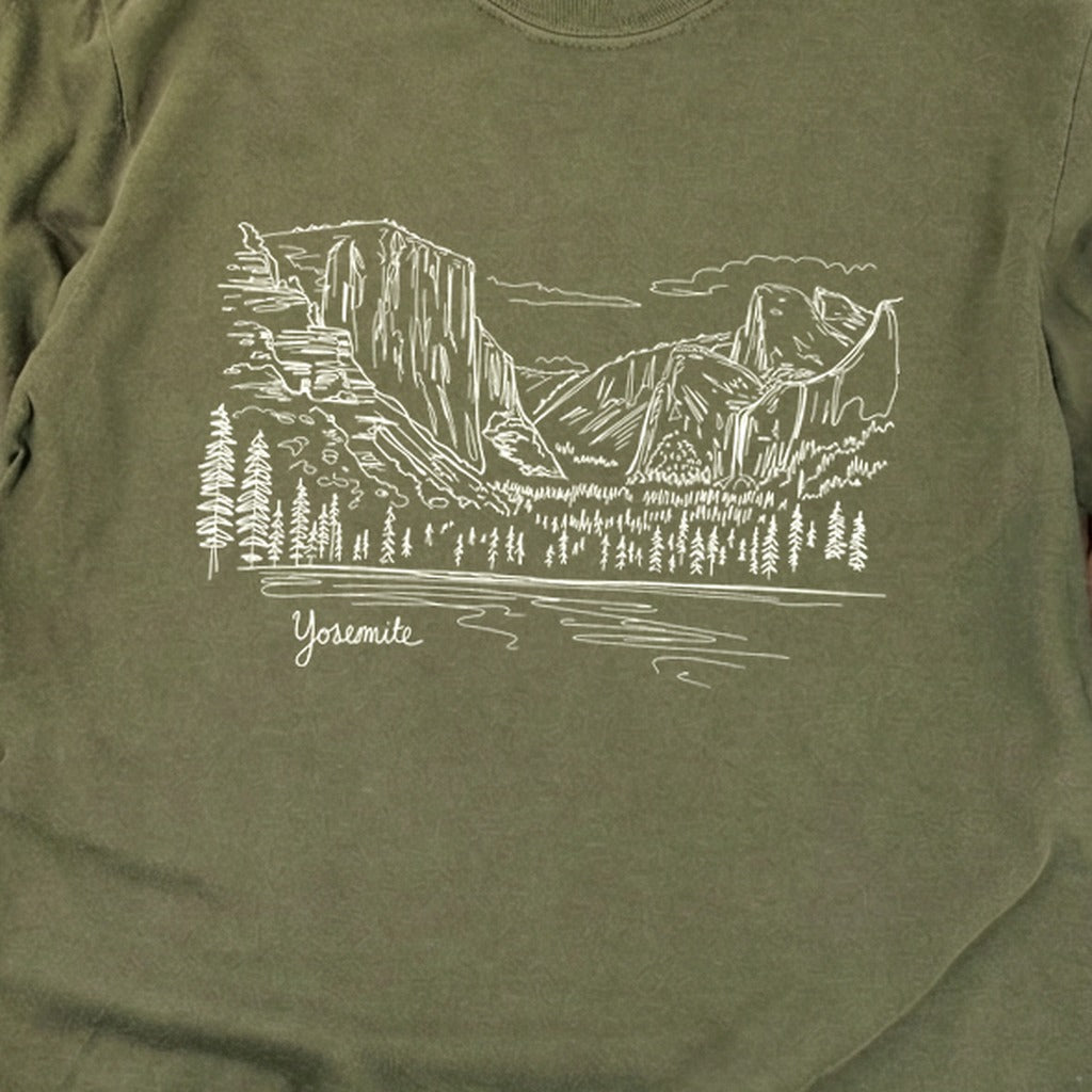 Yosemite Line Drawing Cotton Long Sleeve product image 18