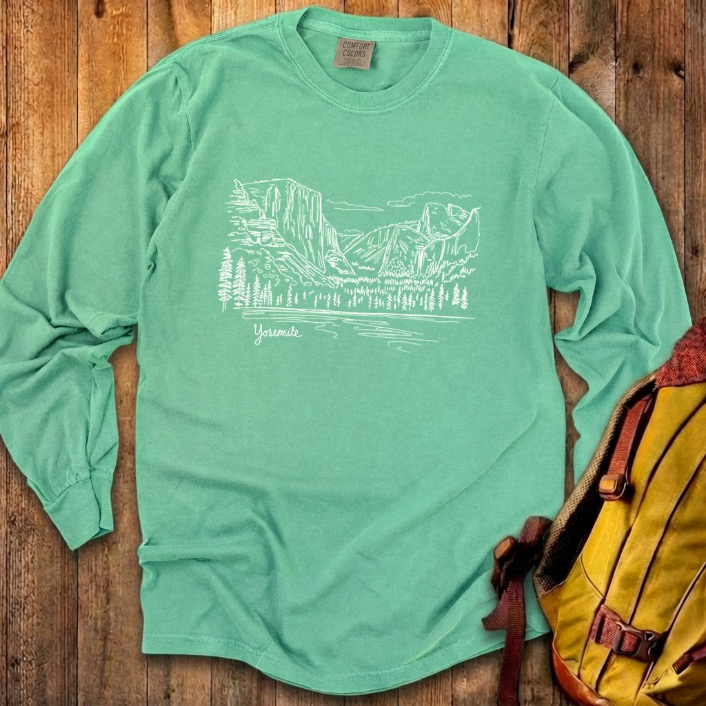 Yosemite Line Drawing Cotton Long Sleeve product image 19