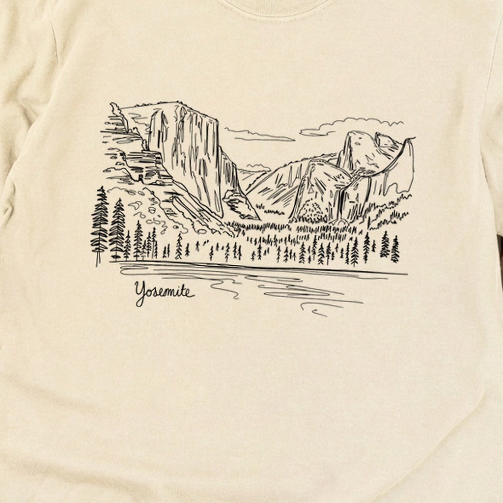 Yosemite Line Drawing Cotton Long Sleeve product image 22