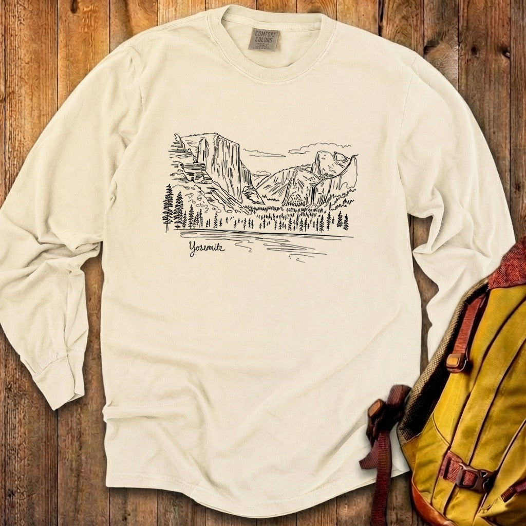 Yosemite Line Drawing Cotton Long Sleeve product image 21