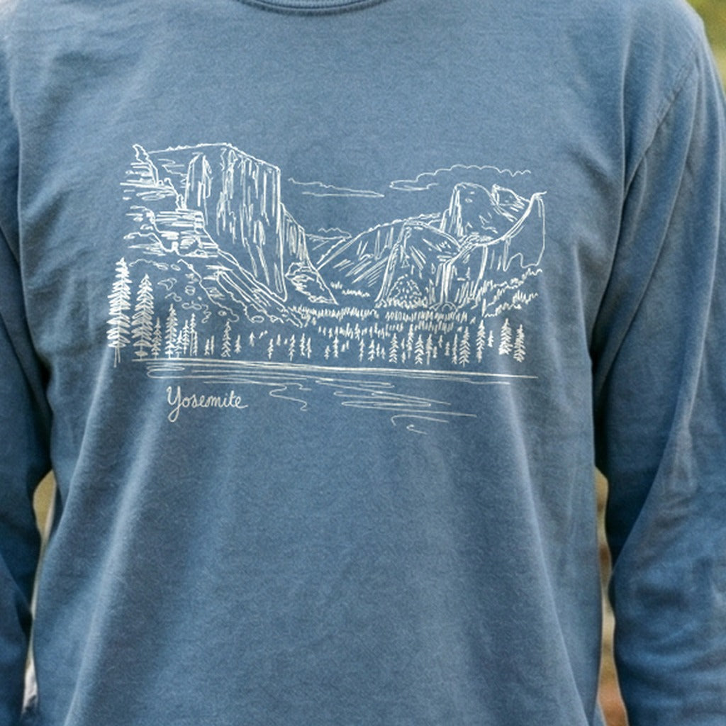 Yosemite Line Drawing Cotton Long Sleeve product image 3