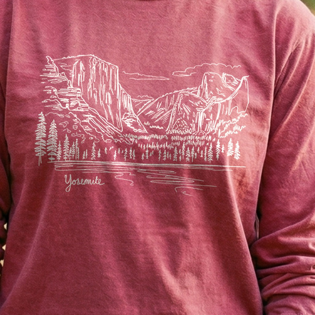 Yosemite Line Drawing Cotton Long Sleeve product image 5