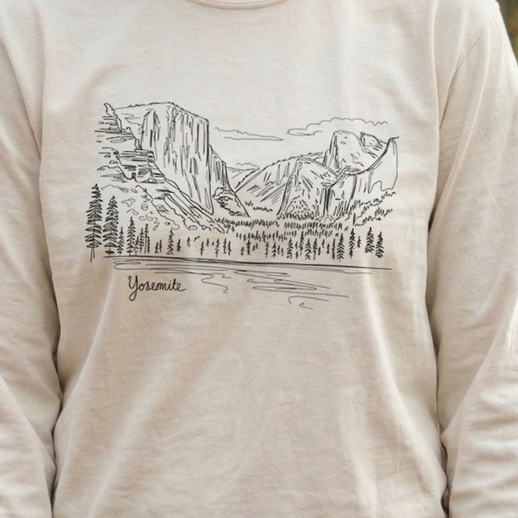 Yosemite Line Drawing Cotton Long Sleeve product image 6