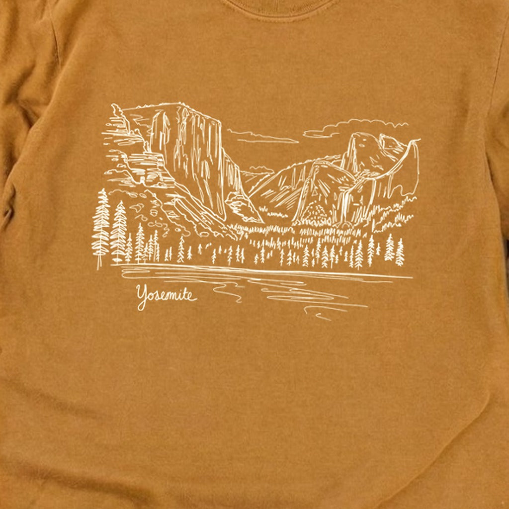Yosemite Line Drawing Cotton Long Sleeve product image 24
