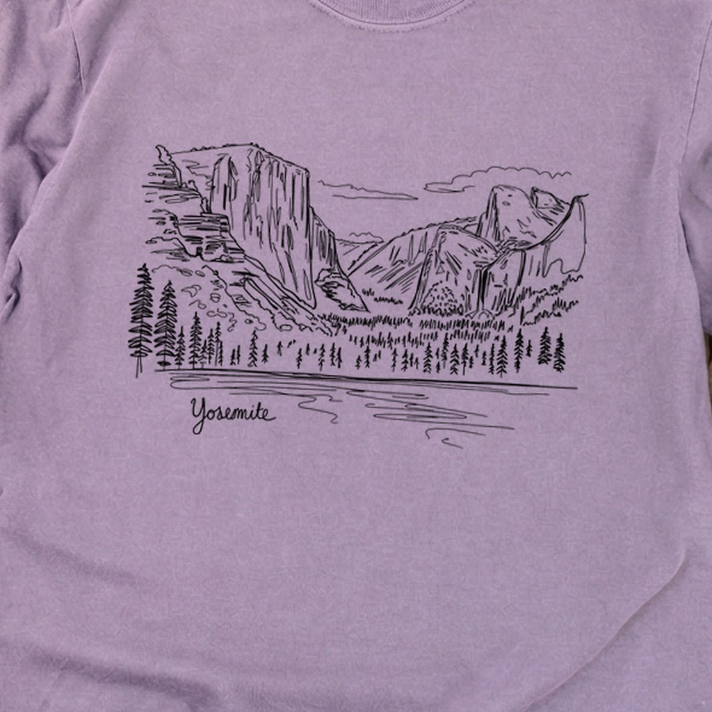 Yosemite Line Drawing Cotton Long Sleeve product image 26