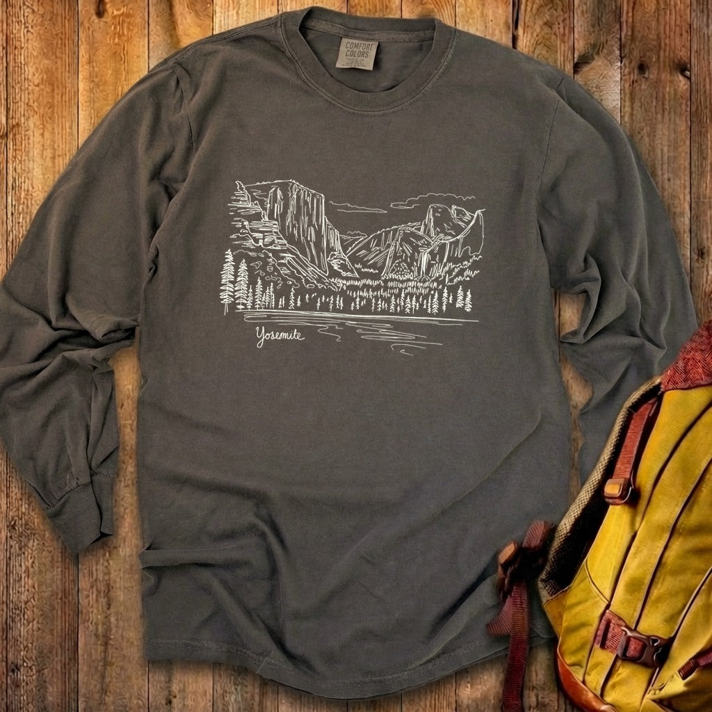 Yosemite Line Drawing Cotton Long Sleeve product image 27