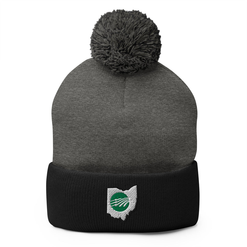 Embroidered Pom-Pom Beanie