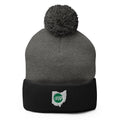 Embroidered Pom-Pom Beanie
