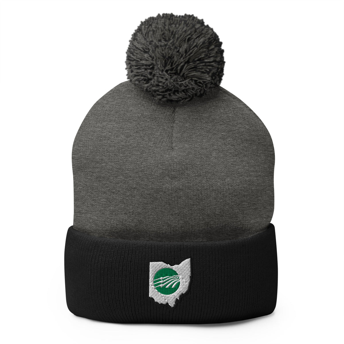 Embroidered Pom-Pom Beanie