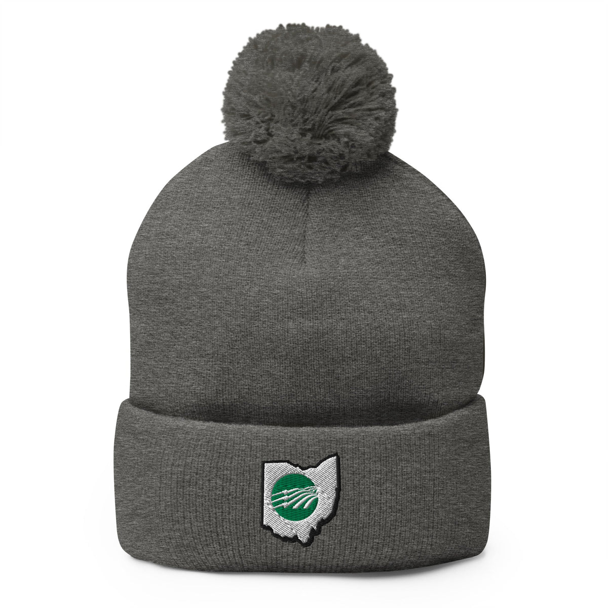 Embroidered Pom-Pom Beanie