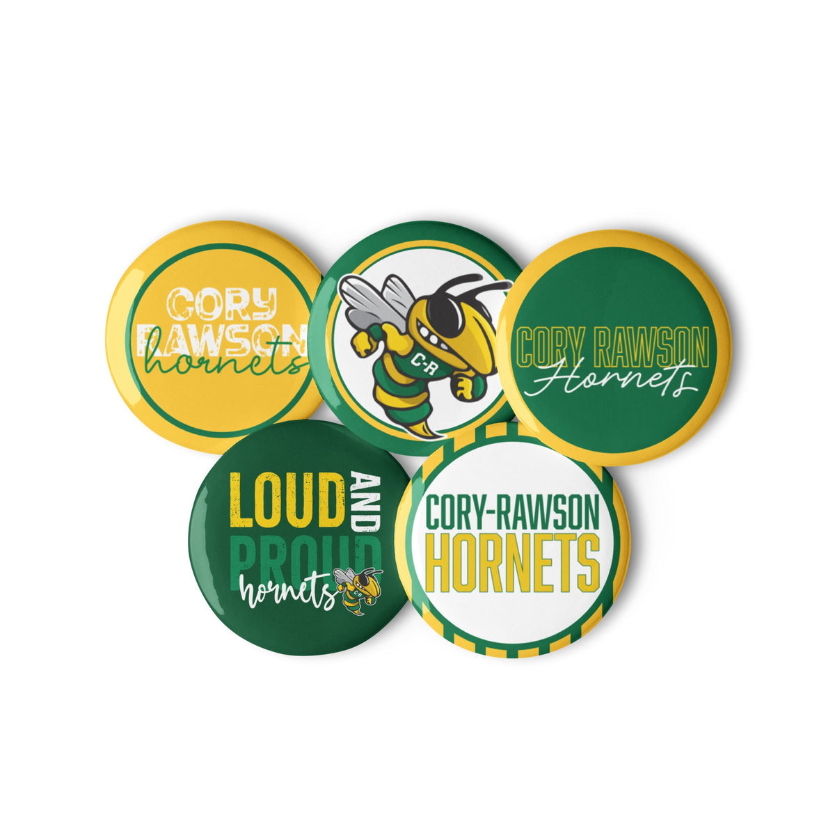 Cory-Rawson Hornets Set of 2.25" Pin Buttons