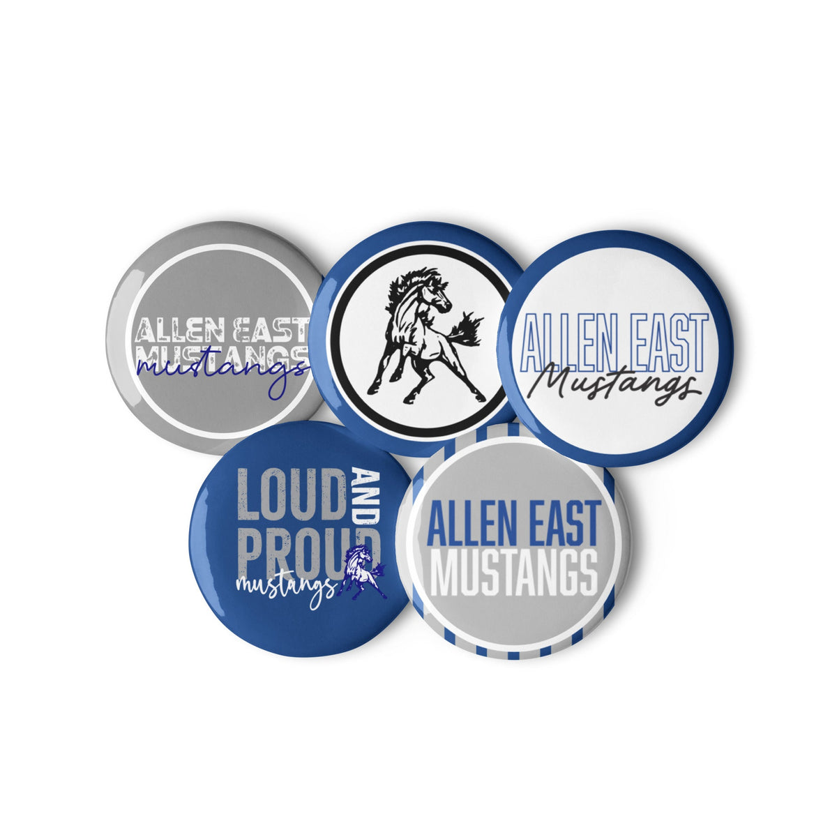 Allen East Mustangs Set of 2.25" Pin Buttons